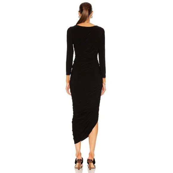 Norma Kamali Long Sleeve Diana Gown in Black - Picture 4 of 4